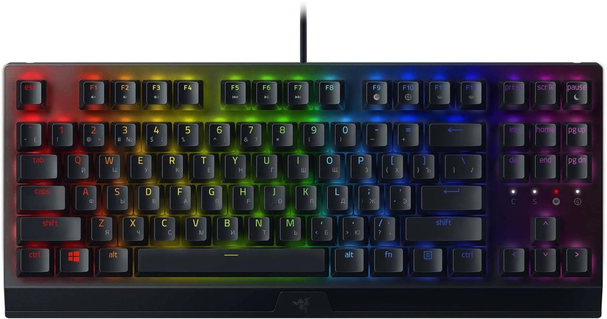 Клавиатура Razer BlackWidow V3 TKL,  USB, черный + черный [rz03-03490700-r3r1]